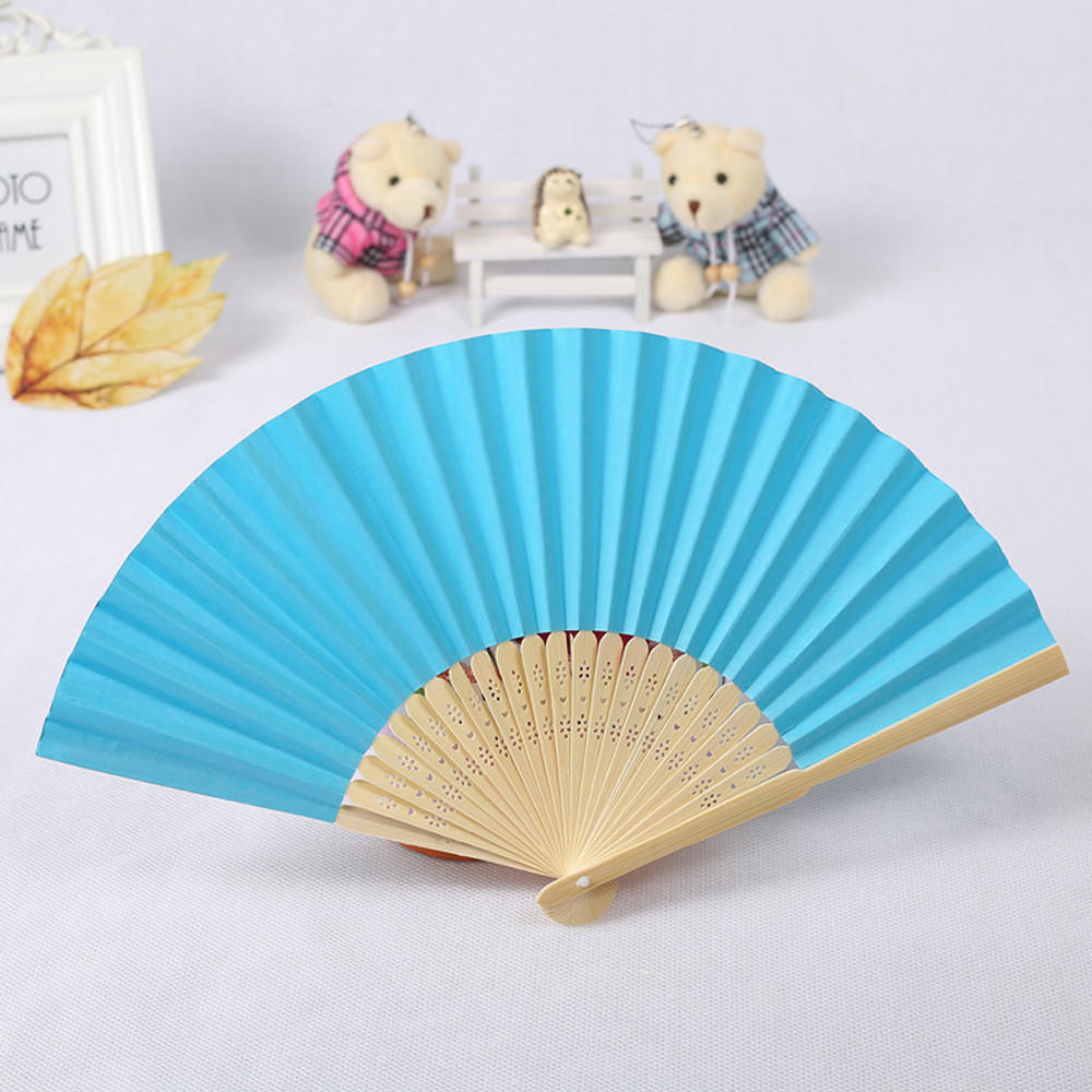 1pcs Paper Folding Fans Blank Bamboo Hand Held Fan for Practice Calligraphy Doodle DIY Painting Wedding Party Decor Gifts