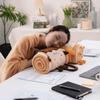 Cozy 2 in 1 Foldable Roll Blanket Cartoon Warm Nap blanket Handheld Plush Pillows Blanket Office