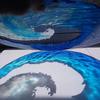 Ocean Wave Sculpture Blue Wave Ornaments Ocean Art for Desktop Decoration