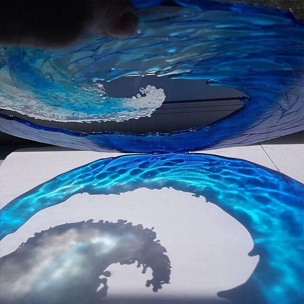 Ocean Wave Sculpture Blue Wave Ornaments Ocean Art for Desktop Decoration
