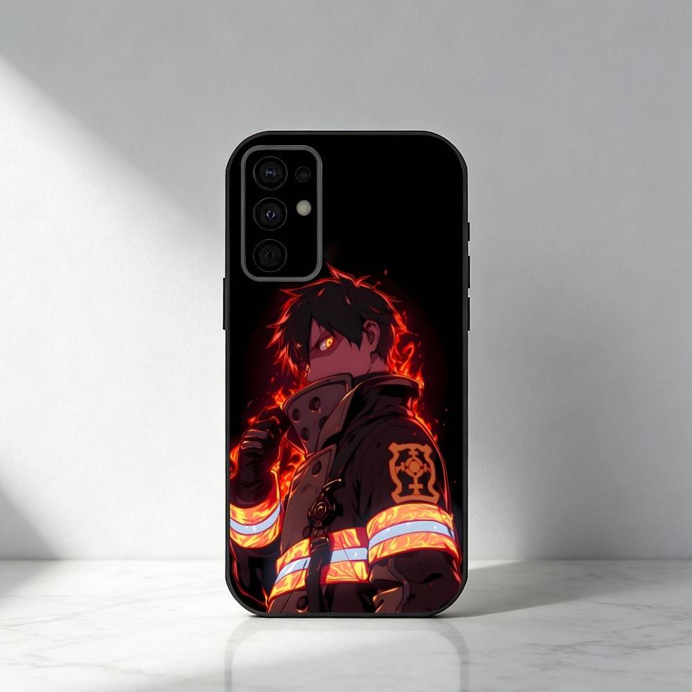 FF Аниме S-SHINRA С принтом S-SHINRA Чехол для телефона для Samsung S25, S24, S21, S22, S23, S20, Ultra, S26, Plus, Fe, Note, 5G Черный чехол