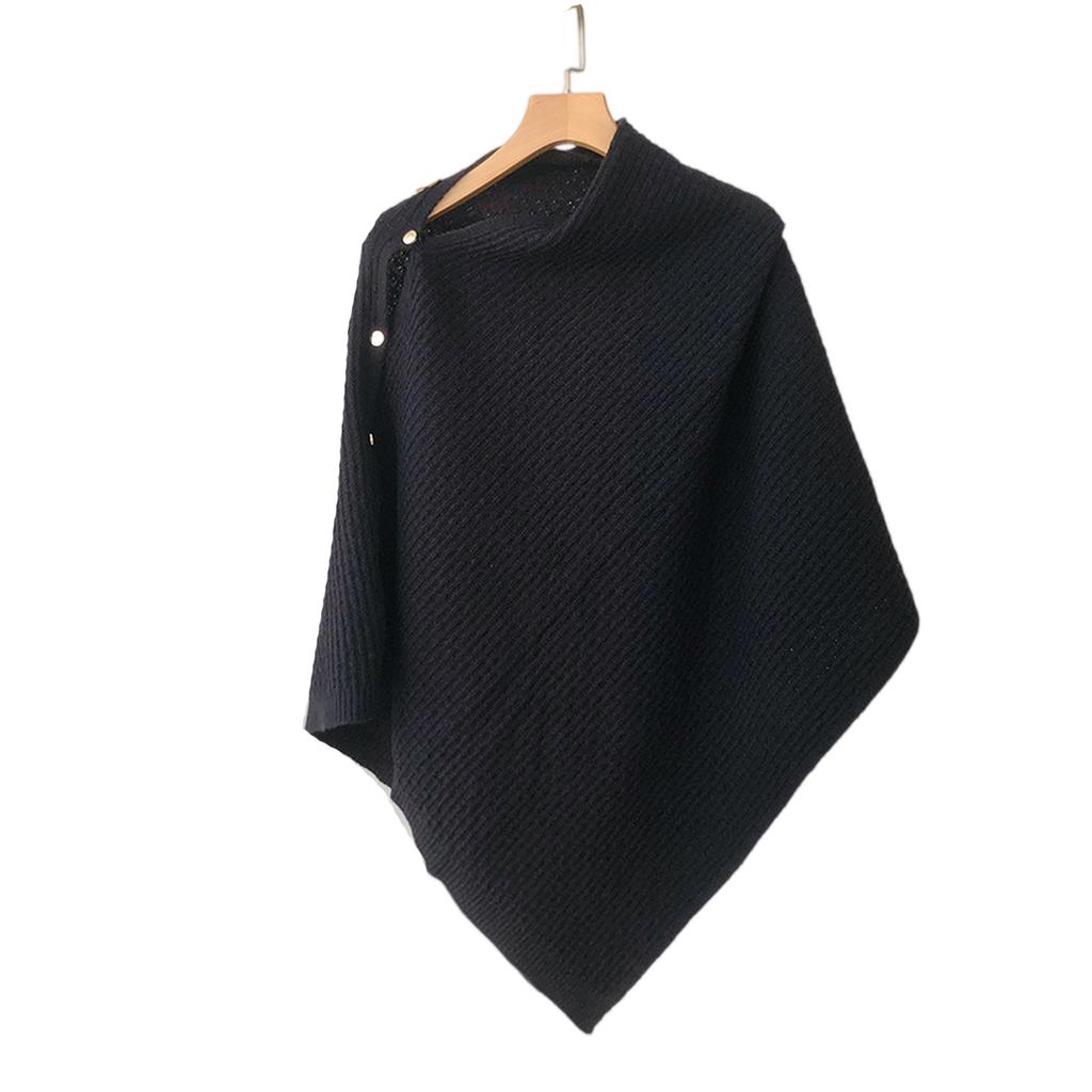 Женская модная вязаная шаль-накидка с пряжкой, клетчатый шарф из пряжи, женская универсальная теплая шаль полотняного переплетения