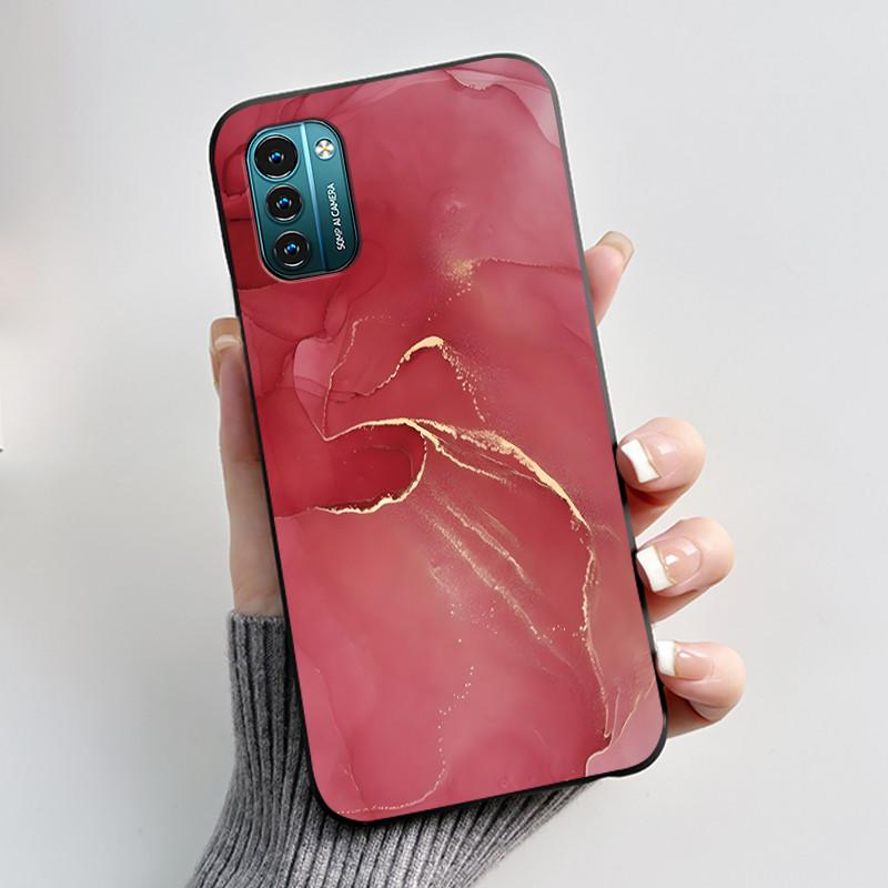 Чехол для Nokia G21 G11 Plus Милый Мультяшный Кролик с Сердечком Черный Мягкий Чехол из ТПУ Силикона Для NokiaG21 G 11 G11Plus Бампер Чехол для Телефона