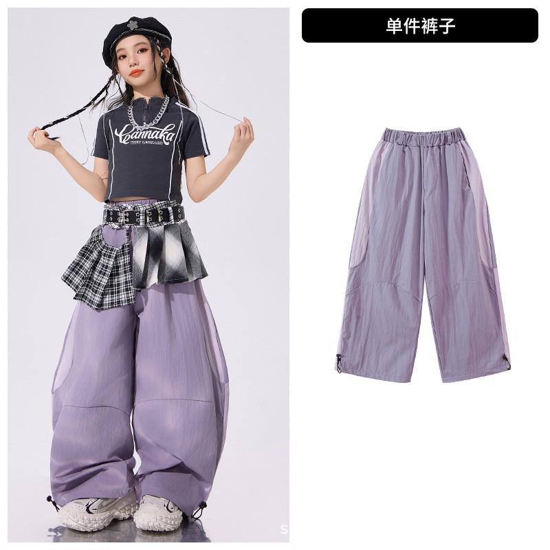 Girls Hip Hop Dance Outfit Kids Jazz Performance Top Pants Set Street Style Stage Wear