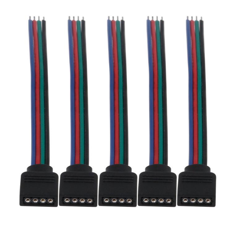 Коннектор для RGB LED ленты в наличии: 4-контактный шлейфовый кабель с контактами - Разноцветный