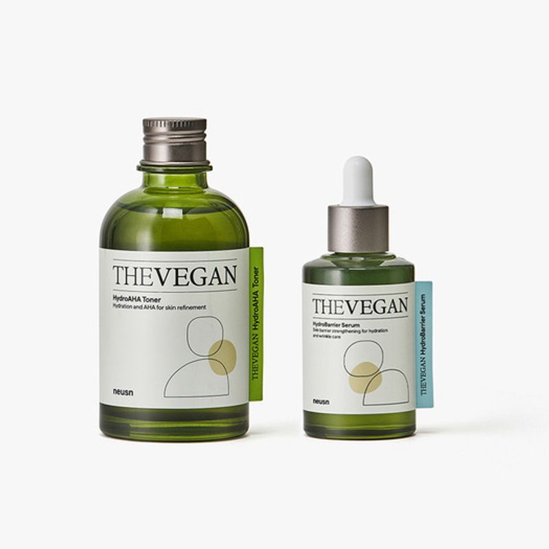Neusn Гидро AHA Тонер для лица Derma Vegan 150 мл + Сыворотка для восстановления барьера 50 мл