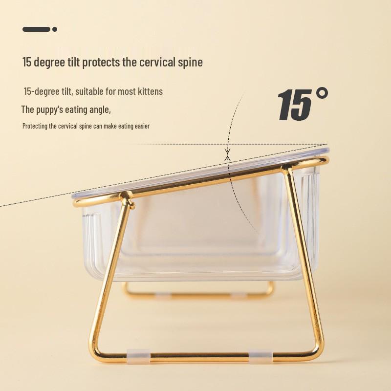 Железная Арт Двойная Миска Анти-Опрокидывание Кормушка и Поилка для Кошек