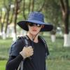 Men Foldable Large Brim Sun Hat Polyester Breathable Fisherman Hat Solid Color Shade Cap UV Protection Hat Hiking