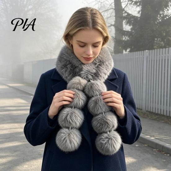 Stylish Cold Weather Neck Scarf Women Faux Fur Scarf, Winter Warmer with Magnetic Buckle, Outfit Finishing Touch Elegant Draping Design Plush