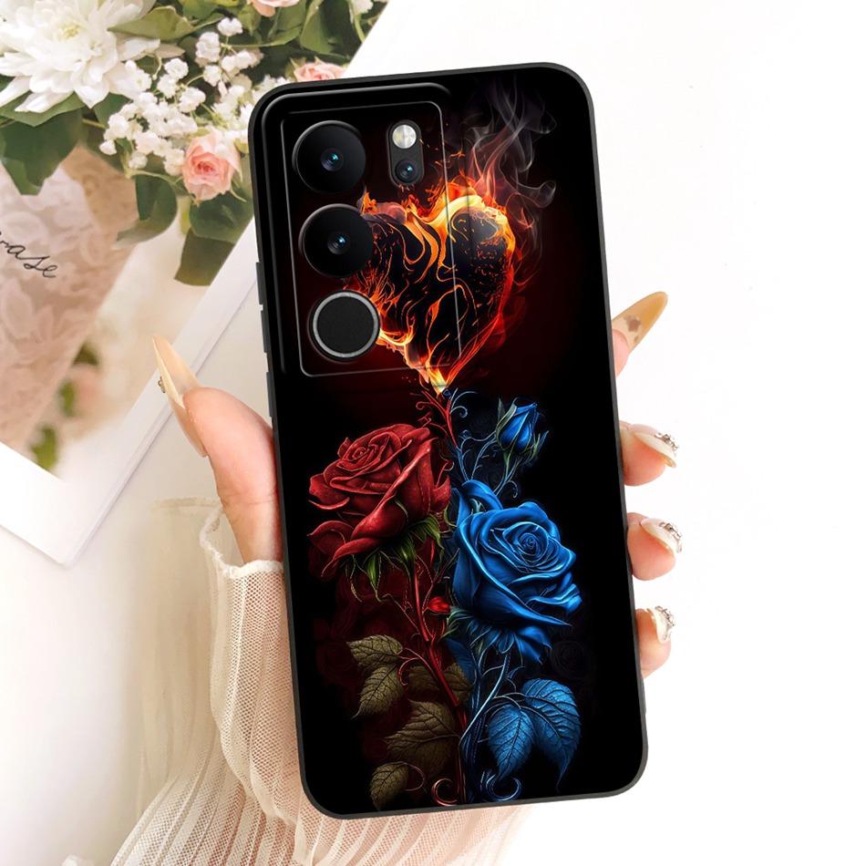 Для Vivo V29 V29Pro Милый Кот Цветок Мультяшный Чехол Для Телефона Для Vivo V 29 V29 Pro V2250 V2251 Ударопрочные Мягкие Силиконовые Чехлы Бамперы