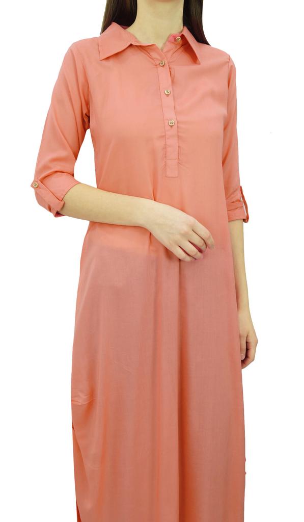 Phagun Индийская хлопковая смесь Курти Курта Повседневная одежда Воротник Туника Для