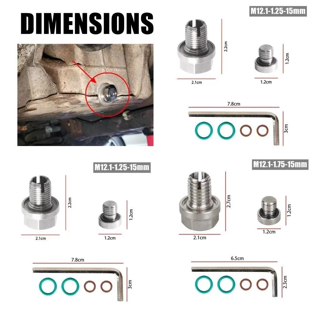 O-Ring Gasket Oil Drain Plug Kit Hex Wrench Included Self Tapping Plug Vehicle Maintenance