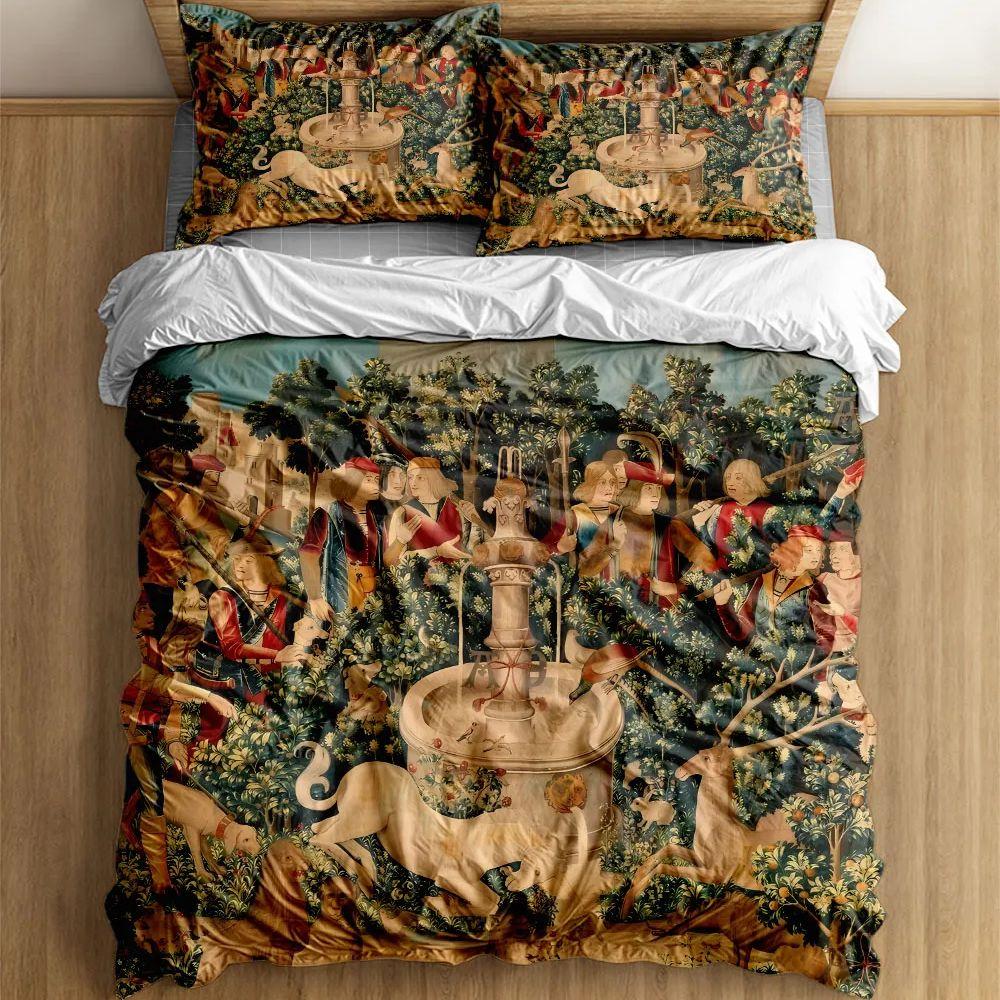 1800S Fire Brigade Duvet Cover Set King Queen Double Full Twin Single Size Bed Linen Set