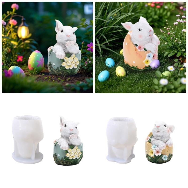 Форма для пасхального украшения стола, гибкая силиконовая форма для яиц кролика, фигурка, украшение, принадлежности для изготовления ювелирных изделий