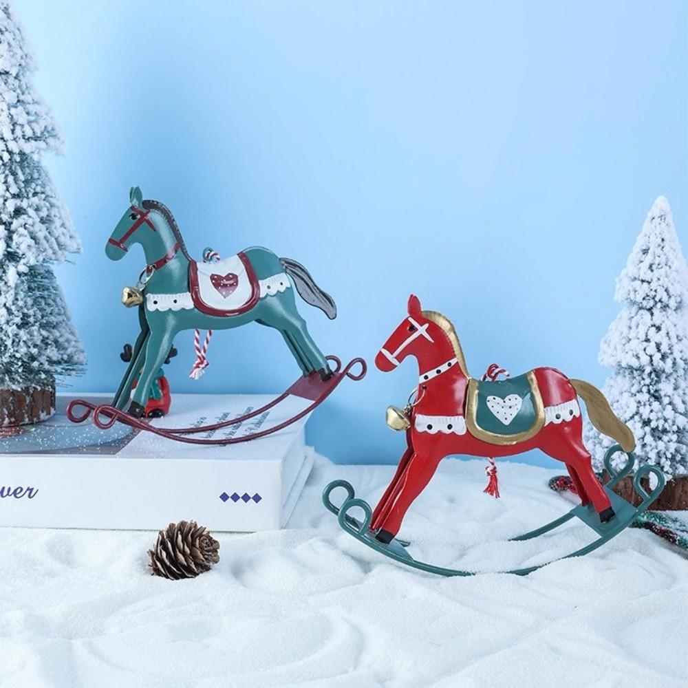 DIY Horse Hanging Iron Christmas Tree Decoration Rocking Horse Pendant Christmas Tree