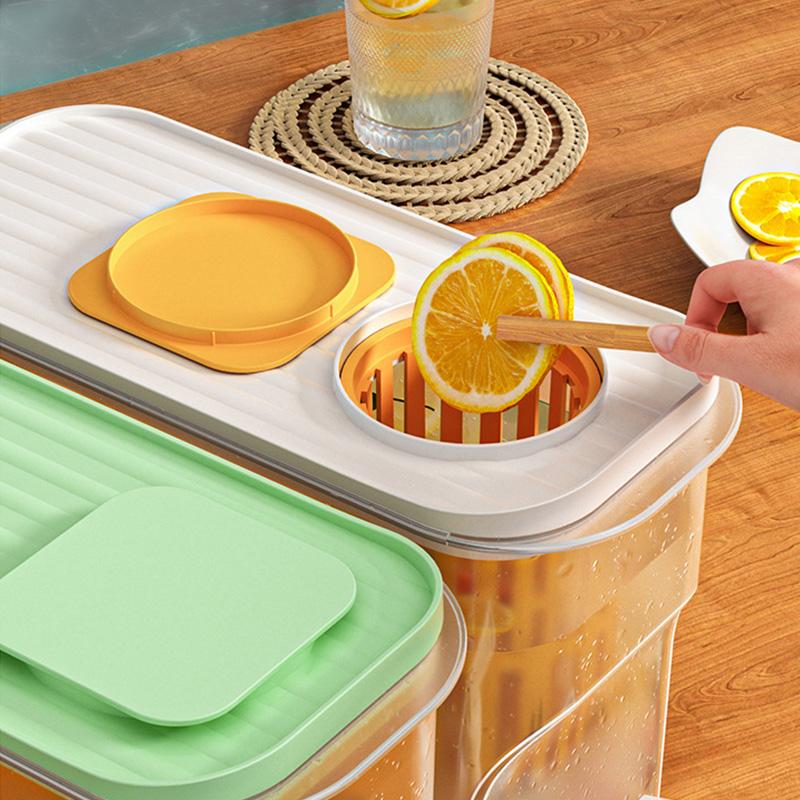 Кувшин для воды большой емкости с краном для холодильника, для хранения холодных и горячих напитков, пластиковый кувшин для сока, холодного чая, кухонного домашнего использования, набор коробок для льда