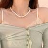 Luxury French Korean Style Long Necklace Women Choker Imitation Pearl Sweater Chain Clavicle Chain