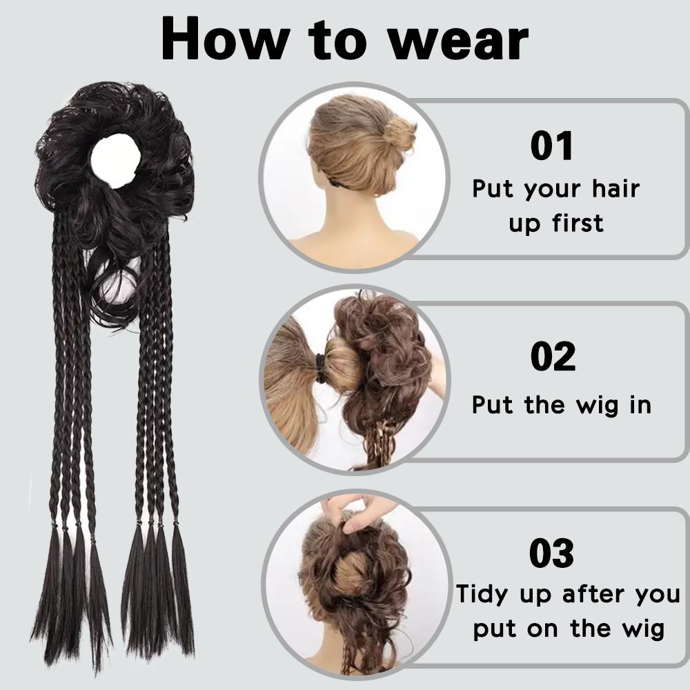 MERISIHAIR Синтетические длинные шикарные плетеные накладные волосы для хвоста, термостойкие, идеально подходят для женщин, повседневные и праздничные аксессуары для волос