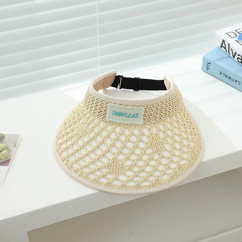 Children's Sun Protection Hat Summer Empty Top Sun Hat Boys and Girls UV Sun Hat Cartoon Straw Woven Hat Cool Hat