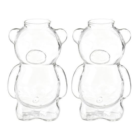 Yousheng 320ml Water Cup Bear Shape Glass Mug Heat-Resistant High Borosilicate Glass Coffee Tea Juice Drinking Bottle