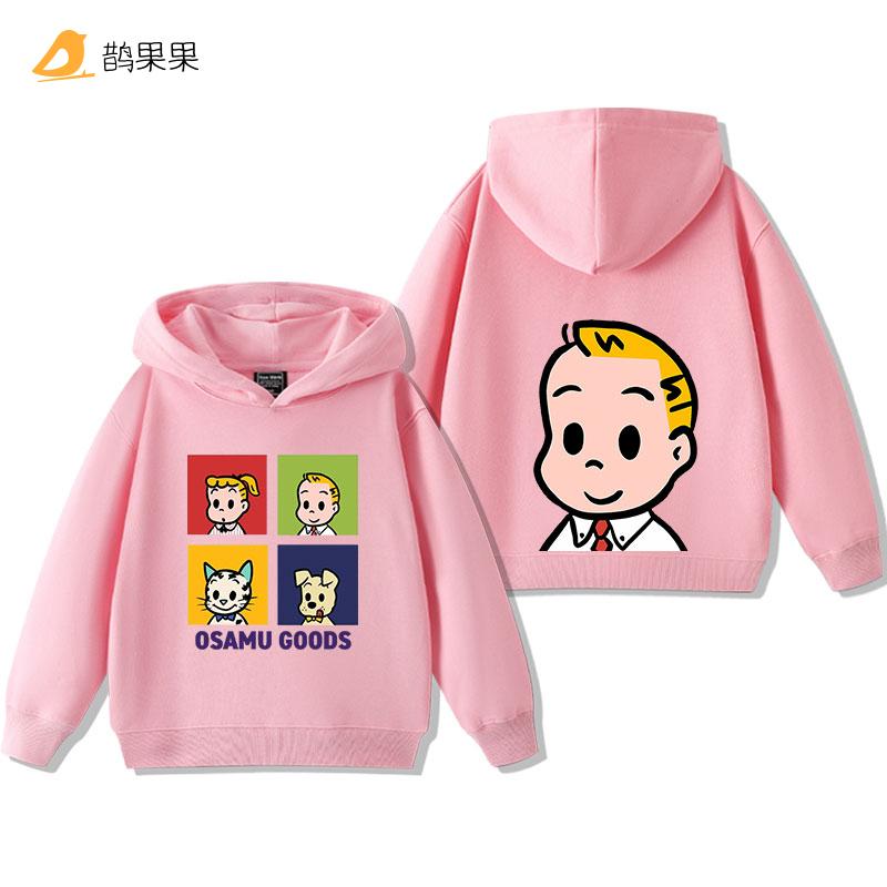 Детские толстовки с мультяшным принтом OSAMU GOODS Harajuku, повседневная мода, осенне-зимние виды спорта на открытом воздухе, теплые топы с длинным рукавом