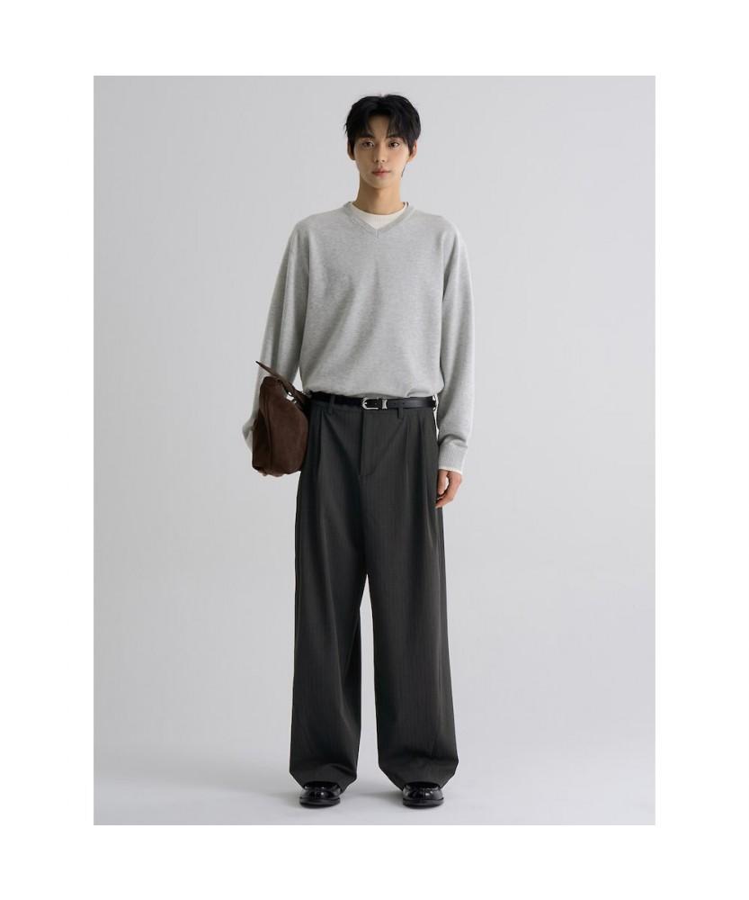 8SECONDS Pinstripe Wide Slacks Ash