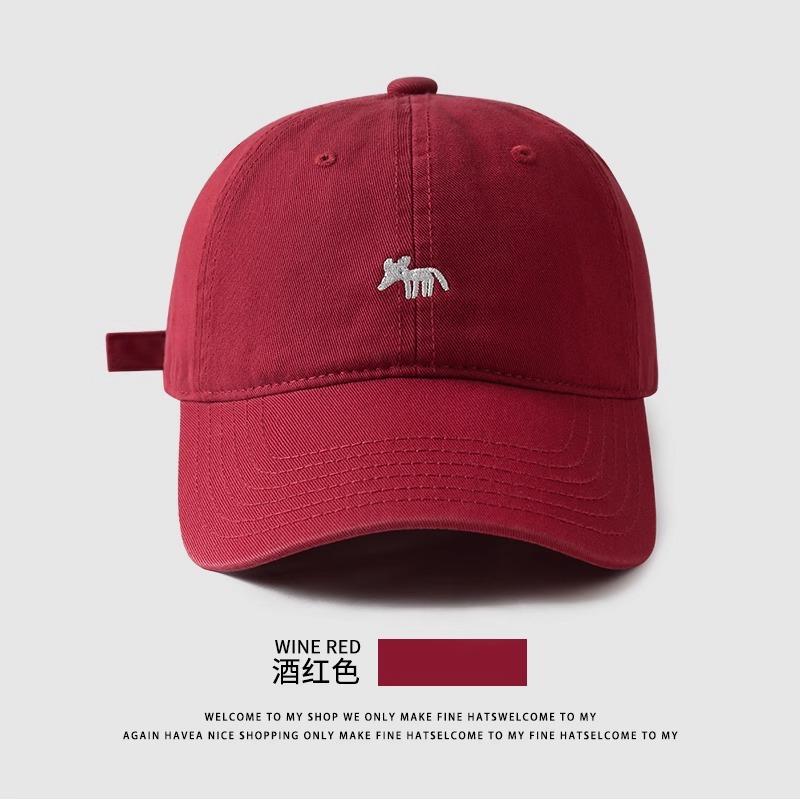 New embroidered little fox baseball cap for men and women to deepen the wide brim and show the face, small peaked cap spring and summer versatile