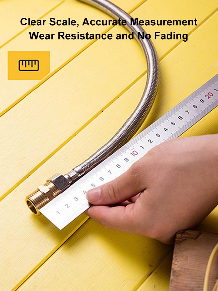 Линейка из нержавеющей стали прямая сантиметровая прецизионный измерительный инструмент 15см/6 дюймов 30см/12 дюймов 50см школьные офисные принадлежности