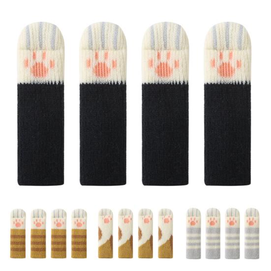 4 Pcs Chair Leg Covers Noise-Reducing Chair Furniture Socks Non Slip Cat Paw Chair Leg