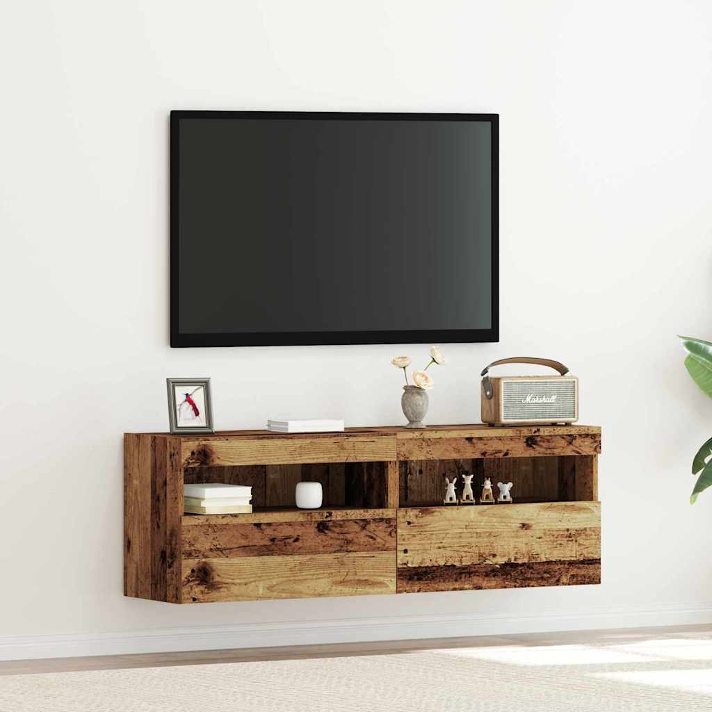 TV Wall Cabinet 2 pcs Reclaimed Wood Look 60 x 30 x 40 cm Engineered Wood