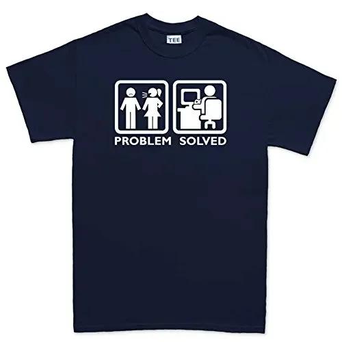 Problem Solved Funny PC Computennr Geek Nerd TShirt 100 Cotton ONeck Summer Short Sleeve Casual Unisexs Tshirt Size S3XL