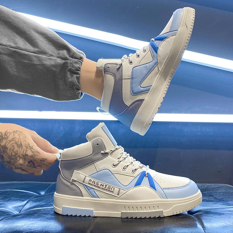 Высокие повседневные кроссовки мужские осенние новинки ретро дышащие мужские туфли толстая подошва усиливающая тренд спортивная обувь мужская