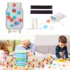Reward Jar with 30 Star Tokens Reward Charts Wood Holder and Magnetic Strip for Children Behaviour Reward Chart