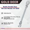 GOLD DEER Double Flare Nut Wrench, Flare Nut Open End Wrench, Flex, Flare Nut Wrench, Brake Pipe Open End Wrench, 10x12mm, Swivel Brake Pipe Open End