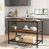 Bakery Shelf, Kitchen Island With Large Countertop, Stable Steel Construction, 120 X 60 X 90 Cm, Industrial Kitchen Shelf, Bathroom