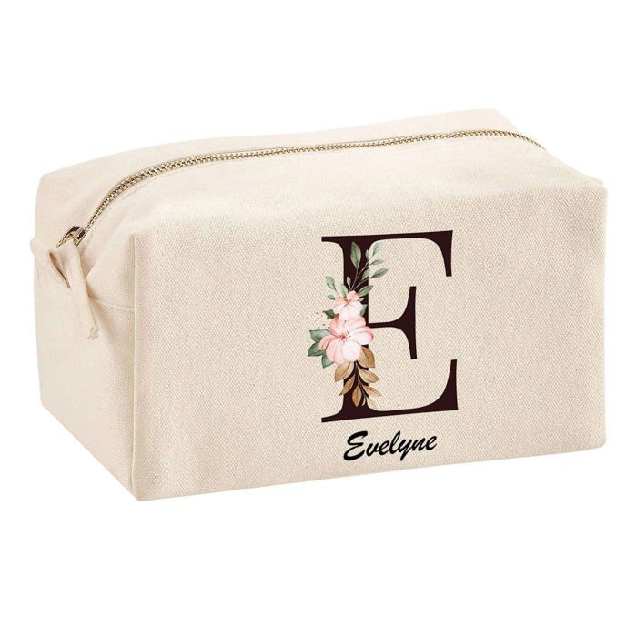 Trousse multifonction Evelyne Lettre Fleur Cadeau Anniversaire Noël Idée Personnalisé Original | Trousse Scolaire Fournitures Bureau