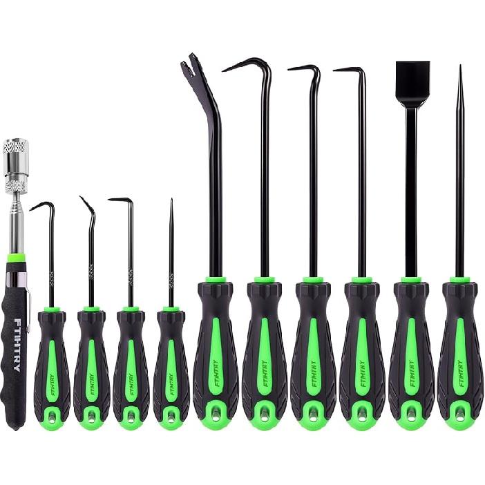 12-Piece Pick And Hook Tools Set, Pick Tool Set Car Auto Oil Seal/O-Ring Seal Gasket Pick Hooks Puller Remove, Long And Mini Pick Tool Set