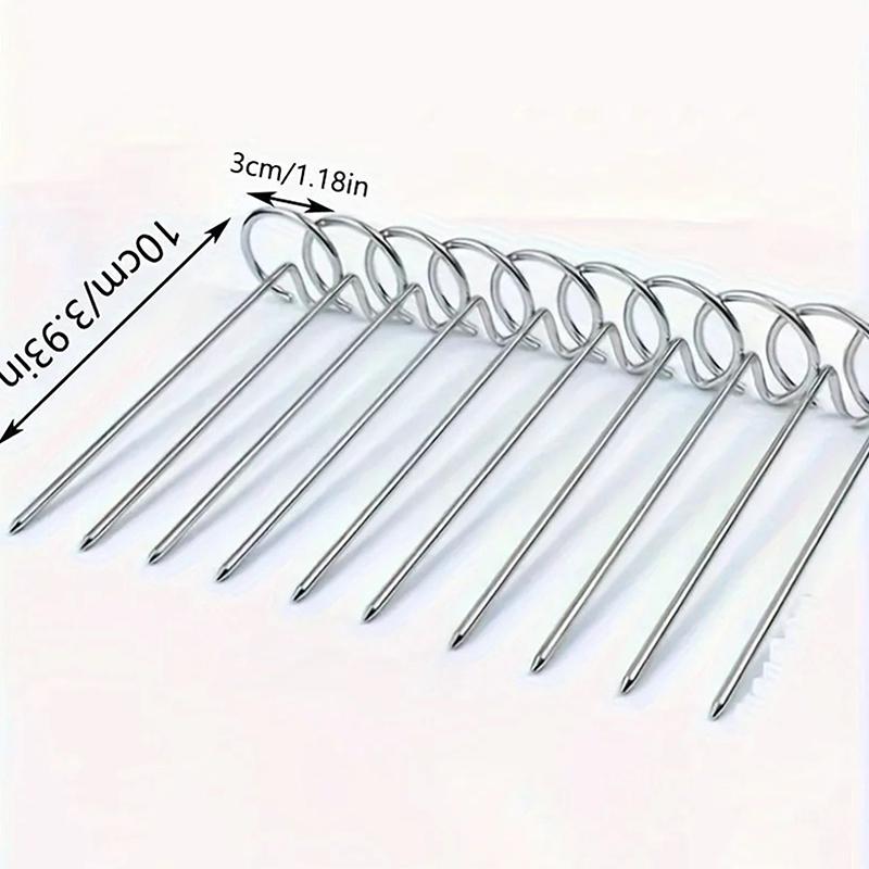 10/20Pcs Multifunctional Stainless Steel Barbecue Skewers Air Fryer Oven Vertical Baking Needle Baking Cooker Accessories