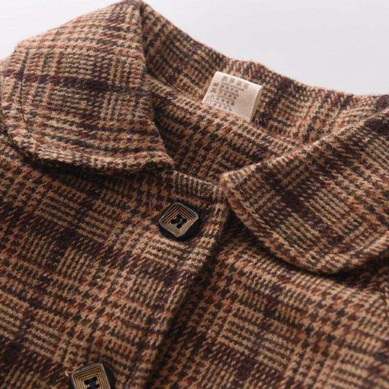 Bear Leader, осенне-зимняя повседневная шерстяная куртка для девочек + платье + берет, комплект из трех предметов, модная детская одежда для детей 2–6 лет AH4070