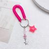 Colorful Cellphone Charm Retractable Spring Coil Keychain Stretch Cord Phone Chain Bag Pendant Convenient Accessory