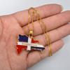 Anniyo Dominican Map Flag Pendant Necklaces Dominicans Country Map Jewelry Gold Color @076806