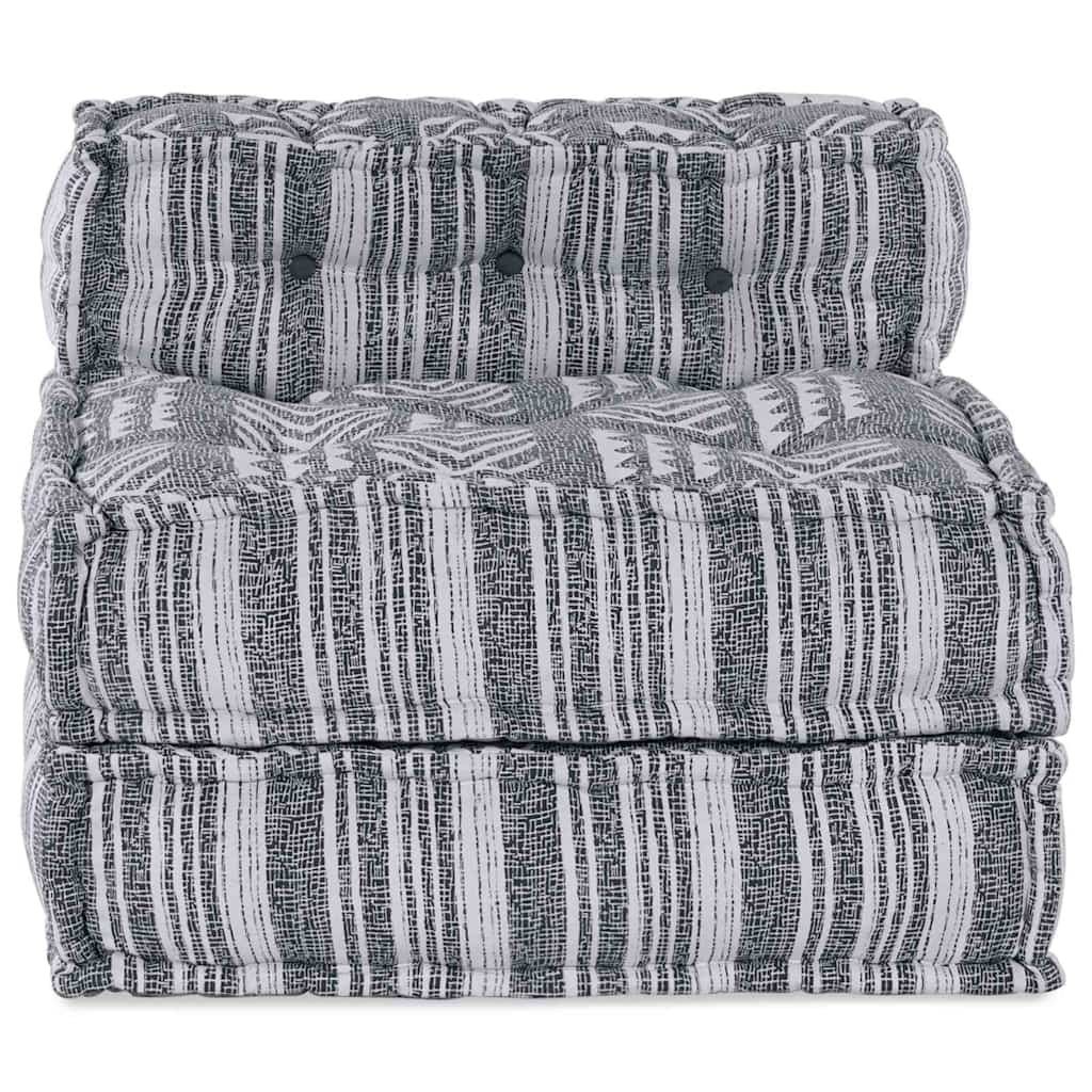 Modular Sofa Set Grey Print Fabric