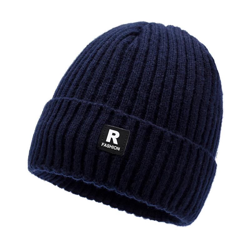 Осень и зима, новая мужская теплая вязаная шапка в корейском стиле для отдыха на природе, плюс бархатная утепленная шапка-пуловер, молодежная шерстяная шапка