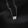 Dodder Simple Clover Necklace for Women Korean Silver Necklaces Chain Accessories Jewelry