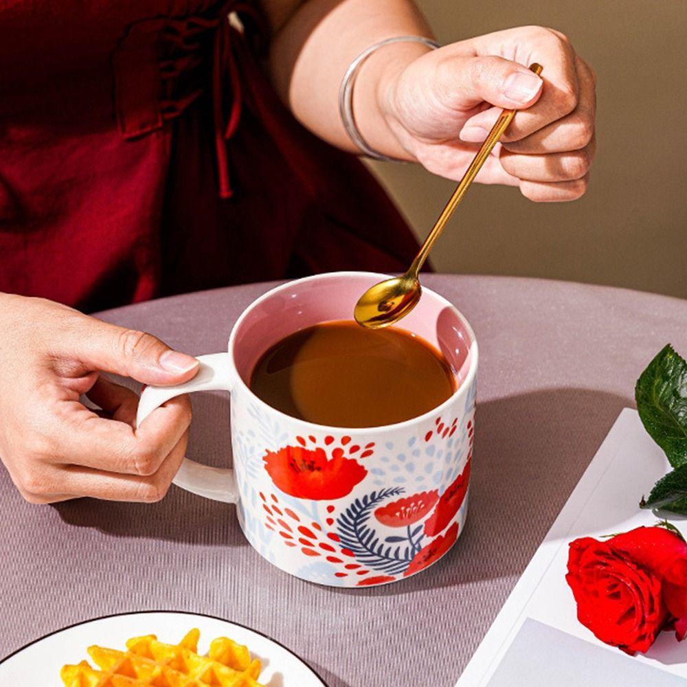 Креативная чашка для чая, цветочная цветная чашка для воды, подарки на день рождения, керамическая кофейная кружка, бытовая