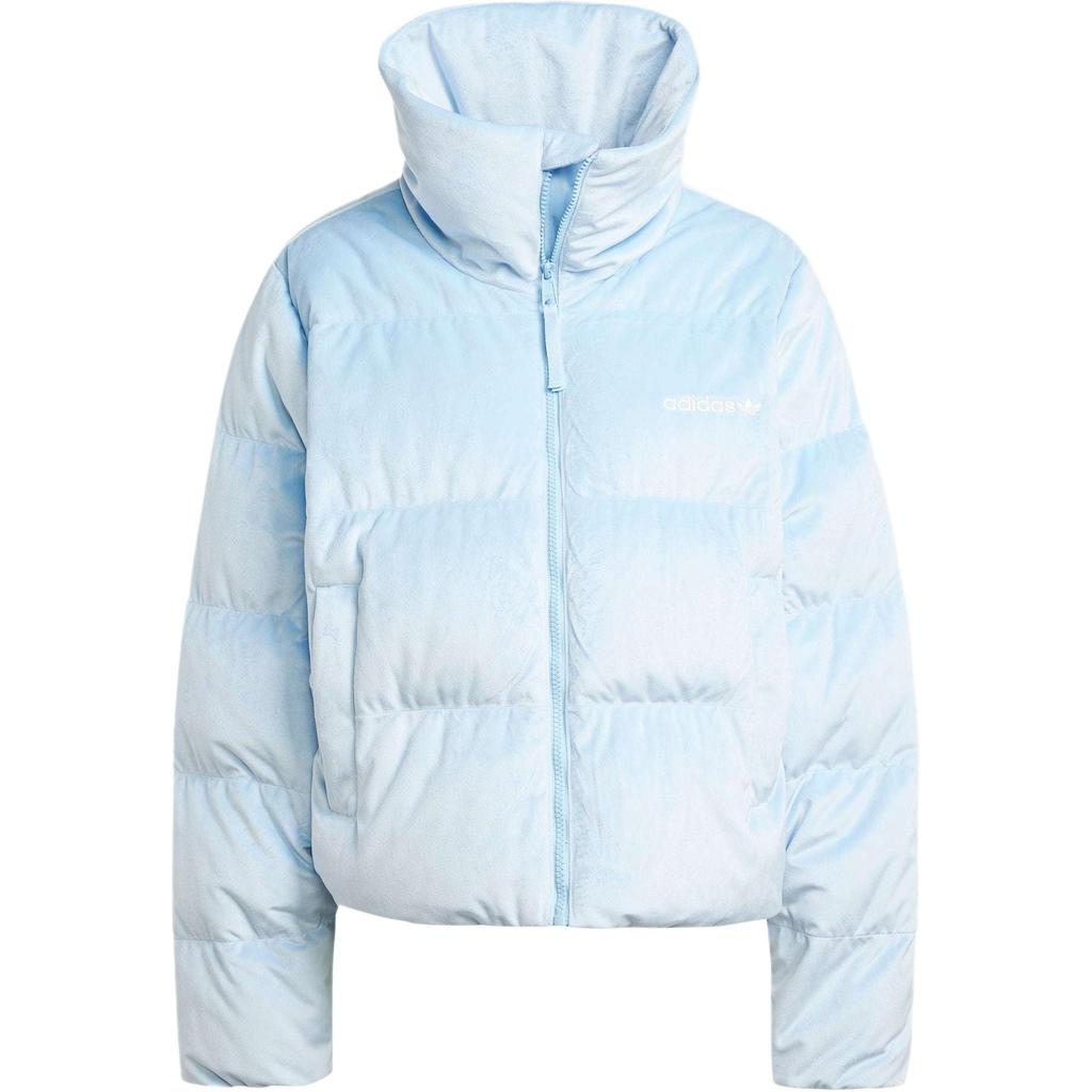 Adidas Originals Regendown Puffer Velvet Stand Collar Solid Color Short Jacket Down Coat Women Jacket Pink Blue JH3600