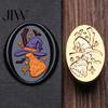 Halloween Stamp Head Themed Brass Wax Seal Head, Pumpkin Ghost Witch Bat Engraved Replaceable Sealing Replacement for Envelope Journal Gift Wrap Party