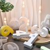 Новая DIY 0-4 Геометрический Цифровой Подсвечник Силиконовая Форма Арабские Цифры Держатель для Свечи Гипсовая Силиконовая Форма Декор Оптом