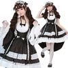 Maid Costume Cosplay One Piece with Long Sleeves Large Size Gothic Lolita Dress Costume Outfit Gothic Lolita Ruffles [SUNNYSTEP] M~6L (LL (XL), Black)