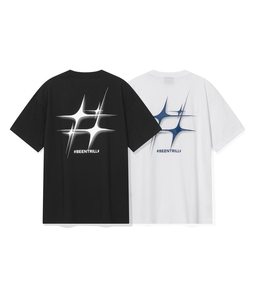 Футболка BEENTRILL со звездой и хэштегом (белый)